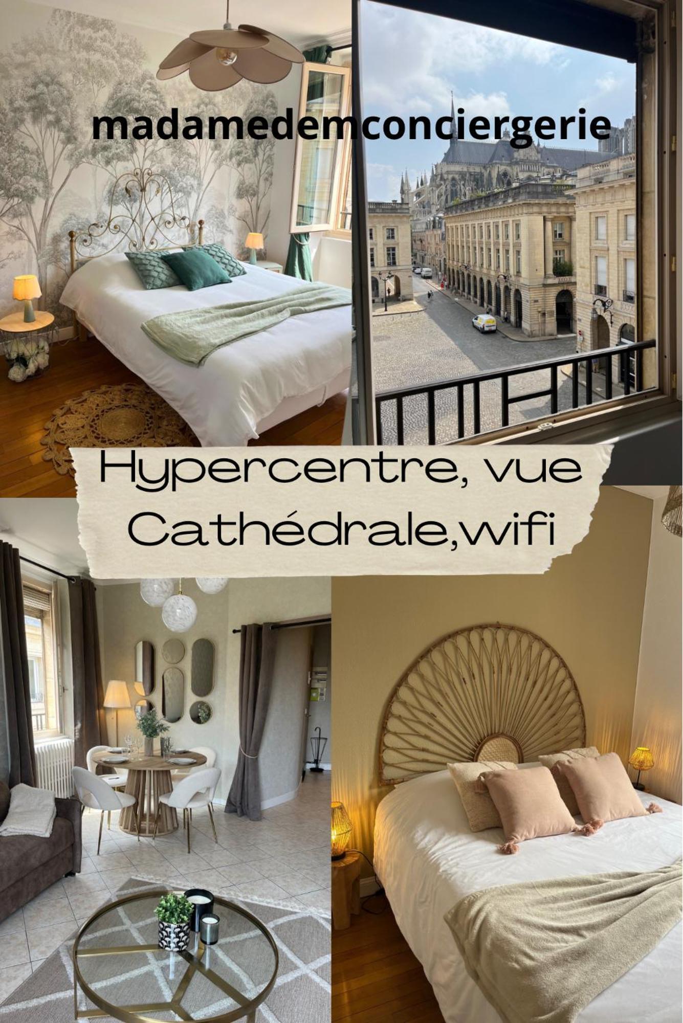 Royal Home, Hypercentre Reims Avec Vue Cathedrale Kültér fotó